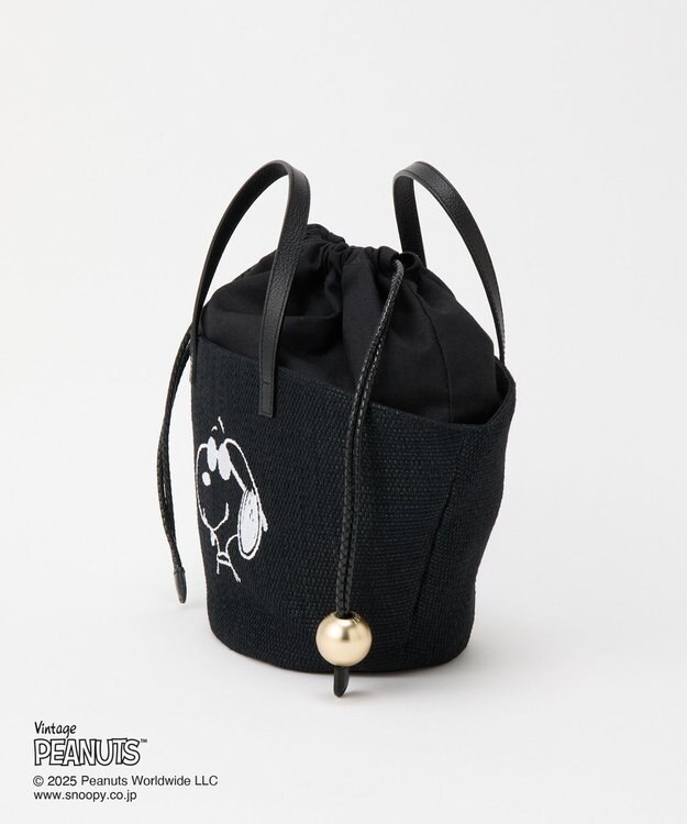 russet 【2025SS】《PEANUTS×russetコラボ第二弾》カゴトートバッグ小(CE-1515) Black