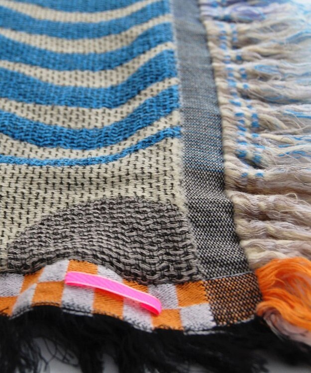 POLS 【ウール混】Breeze モヒカンウールストール ブルー