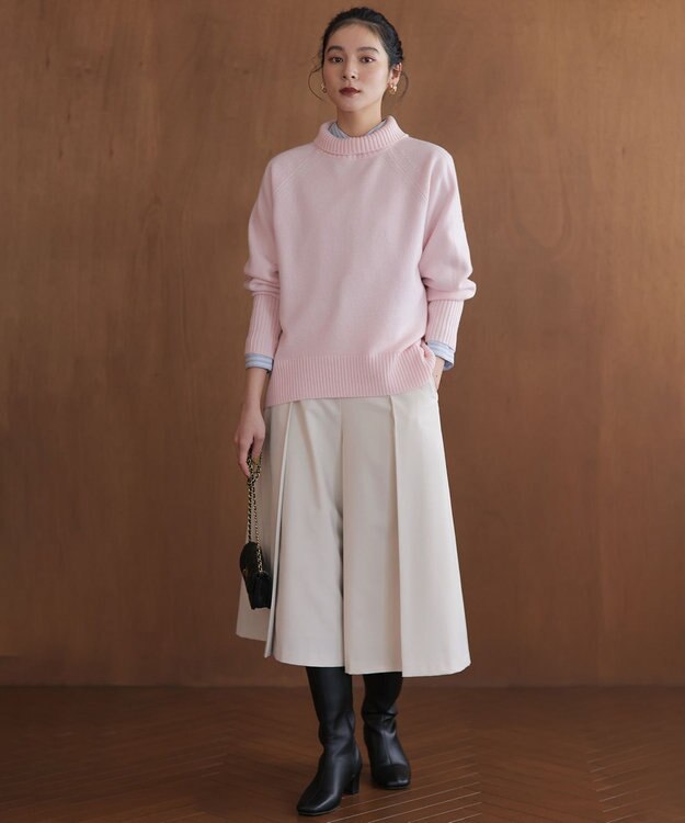 組曲 S ウールカシミヤミックス ロールネックニット ピンク系
