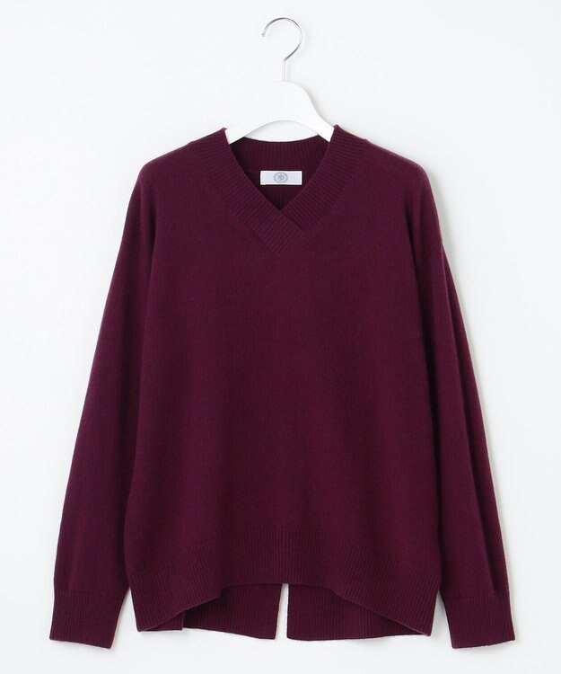 J.PRESS LADIES L 【洗える・WEB限定カラーあり】CASHMERE BLEND Vネック ニット パープル系