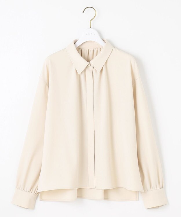 ANY SIS S 【UVカット・アンチピリング・洗える】ウーステッドエステル シャツ アイボリー