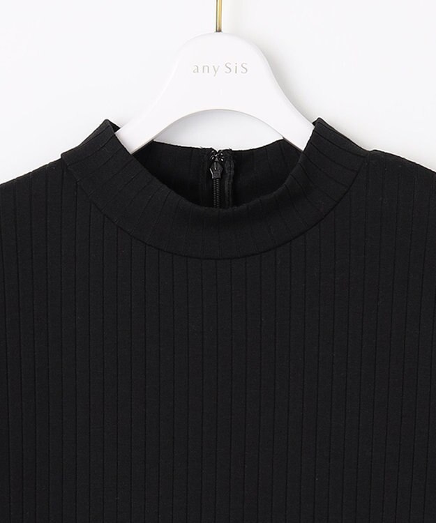 ANY SIS 【洗える】チェックジャガードコンビ ワンピース モノトーン系