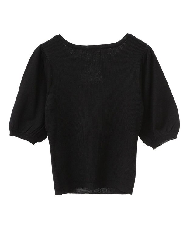 earth music&ecology ビット付きニットプルオーバー Black