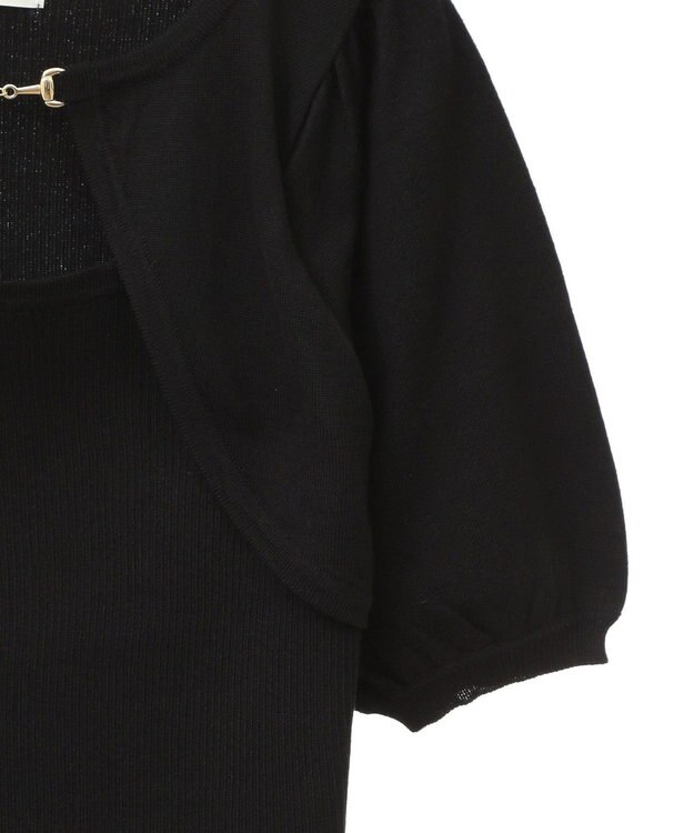 earth music&ecology ビット付きニットプルオーバー Black