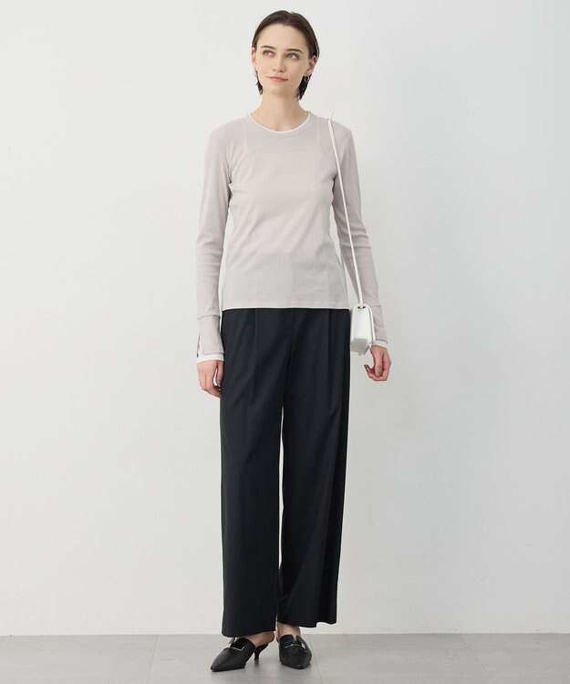 ICB L セミシアーテレコ レイヤード風カットソー トープ