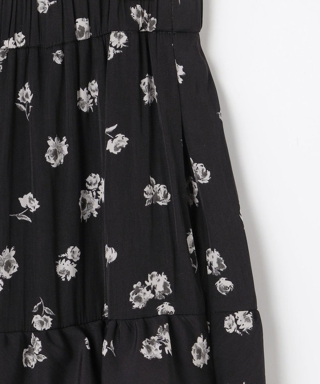 組曲 S 【加藤ローサさん着用 / レングス調整可能】ギャザーライトデシンティアード スカート ブラック系5