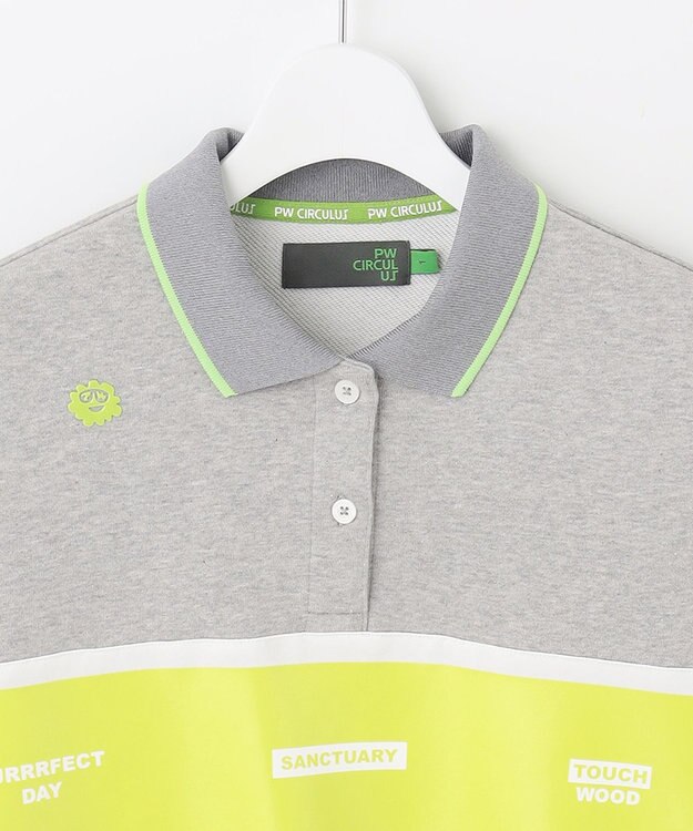 PW CIRCULUS 【WOMEN】【洗える】裏毛 ロゴ ポロ ワンピース ゴルフウェア レディース ライトグレー
