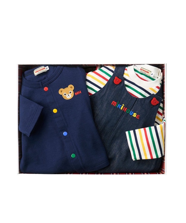 mikiHOUSE オーバーオール スタイ シャツ 4点セット アカチャンホンポ mikiHOUSE オーバーオール スタイ シャツ 4点セット アカチャンホンポ