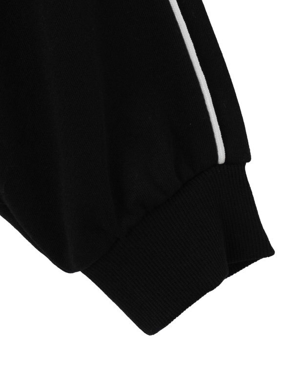 WEGO パイピングハーフジッププルパーカー ブラック