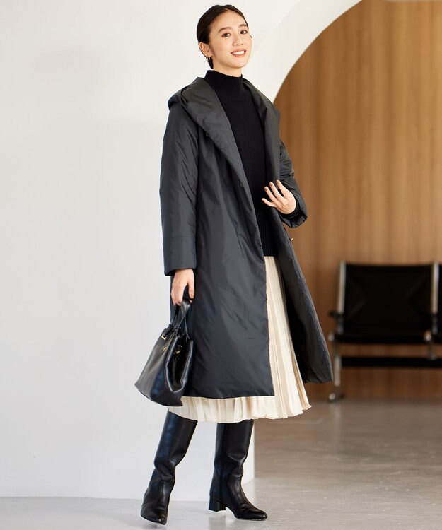 自由区 L 【WEB限定・洗える】ロイヤルサテンプリーツ スカート ベージュ