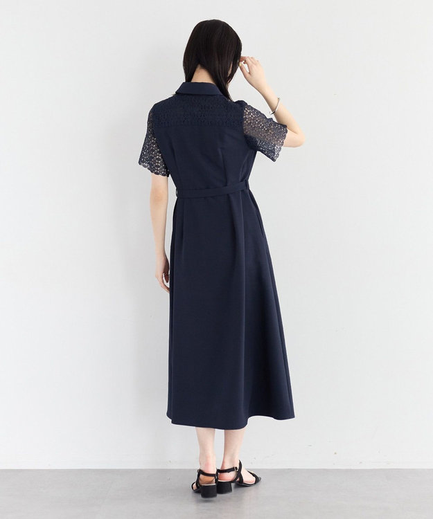 YECCA VECCA レース切替ワンピース Navy