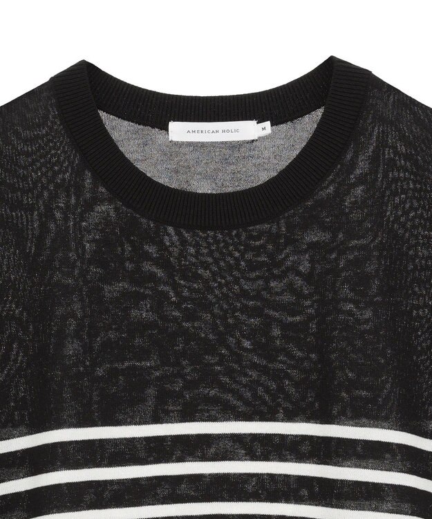 AMERICAN HOLIC 【接触冷感】フレンチスリーブニットプルオーバー Border