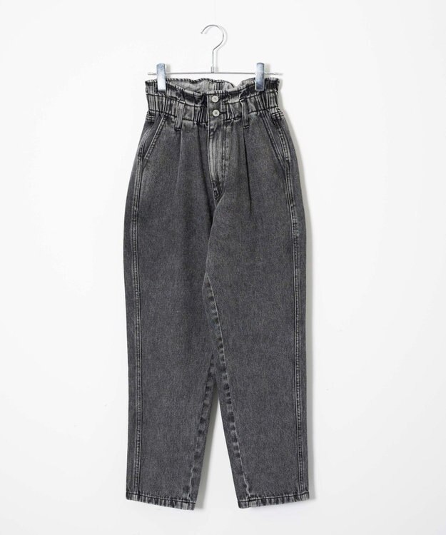 WEGO ウエストフリルマムデニムパンツ ブラックその他