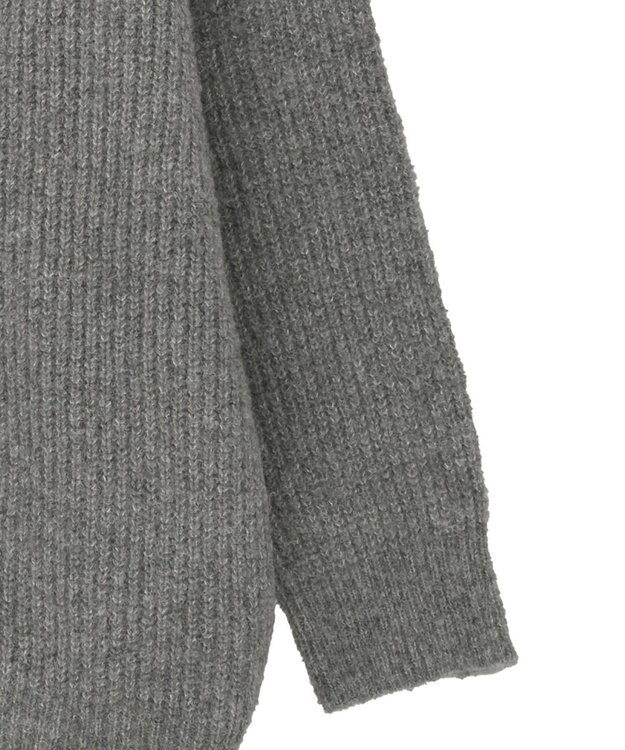 earth music&ecology 襟付きニットアウター Gray Mixture