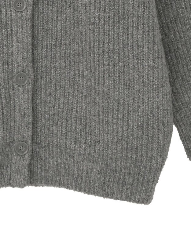 earth music&ecology 襟付きニットアウター Gray Mixture