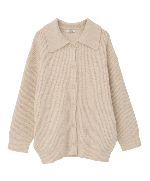 earth music&ecology 襟付きニットアウター Light Beige