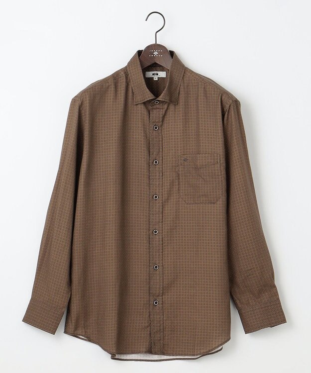 JOSEPH ABBOUD 【キングサイズ・サスティナブル素材】小紋プリント シャツ ダークブラウン系5