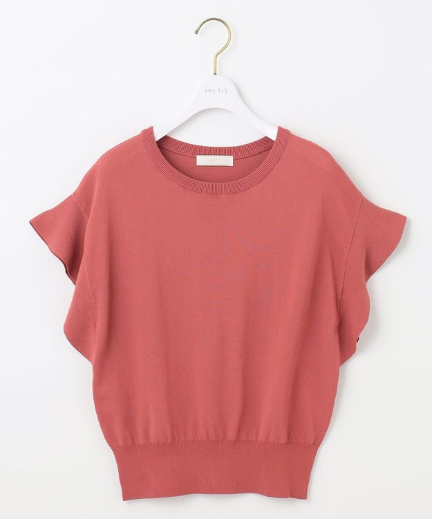 ANY SIS 【美人百花6月号掲載】フレンチスリーブニット Tシャツ テラコッタ