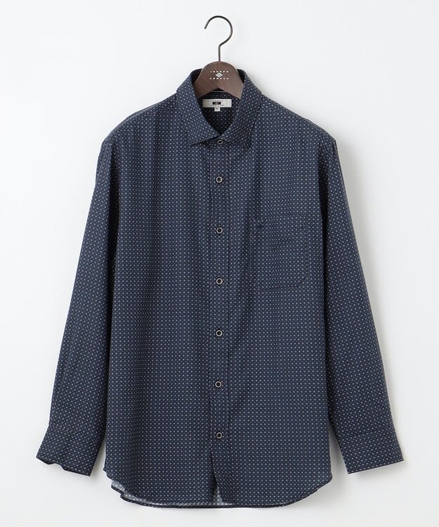 JOSEPH ABBOUD 【キングサイズ・サスティナブル素材】小紋プリント シャツ ネイビー系5
