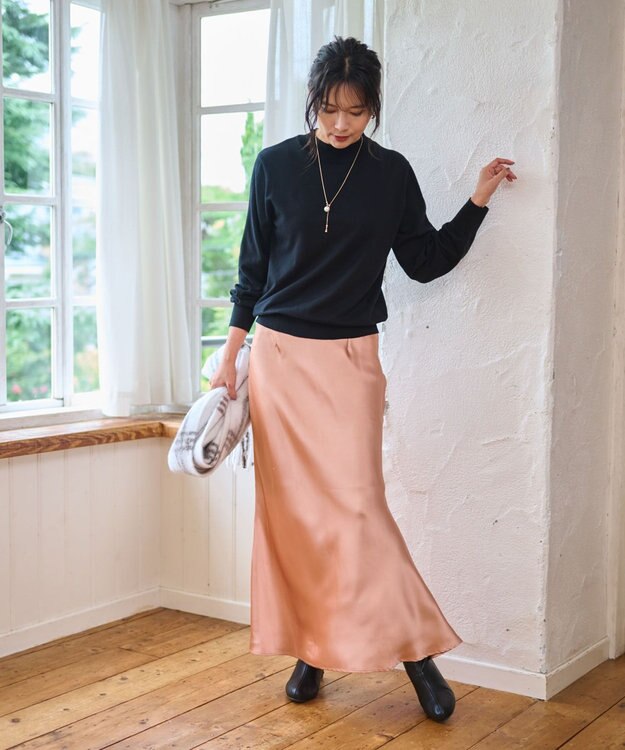 WEGO 【WEB限定/25年秋冬新作/洗濯OK/毛玉レス】ハイネックプルオーバー ブラック