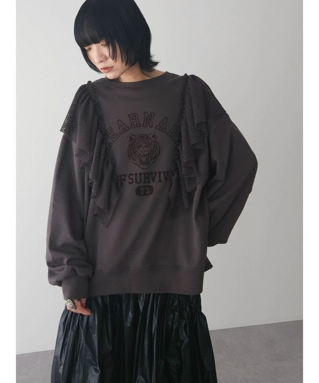 Green Parks ・ＳＵＧＡＲ　ＳＰＯＯＮ　タイガーｐｔラッフルスウェット Charcoal Gray