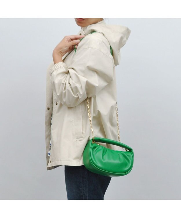 UNBILLION cachecache ハーフムーンギャザー2wayミニショルダー グリーン