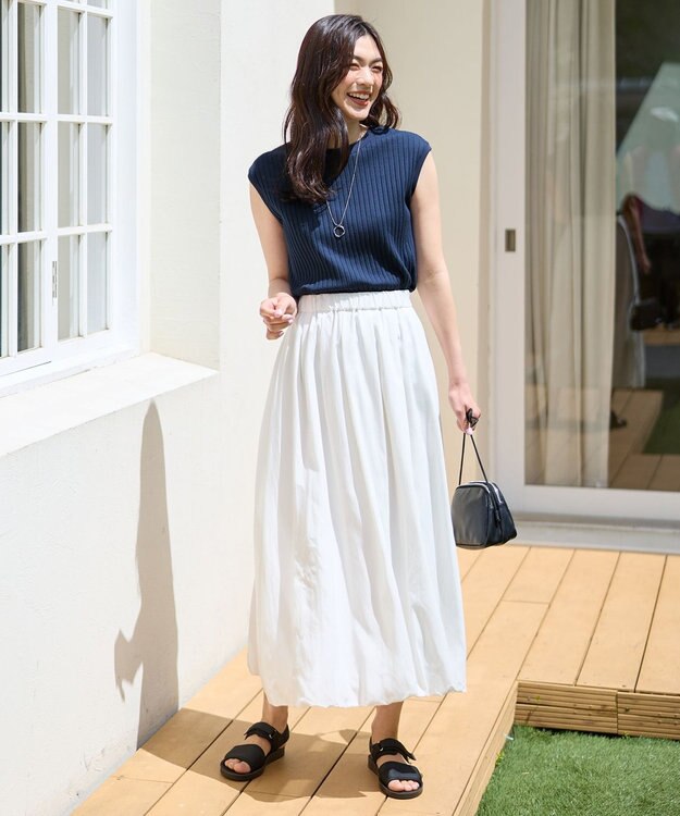 ANY L 【撥水/ウエストゴム】バルーンスカート ホワイト