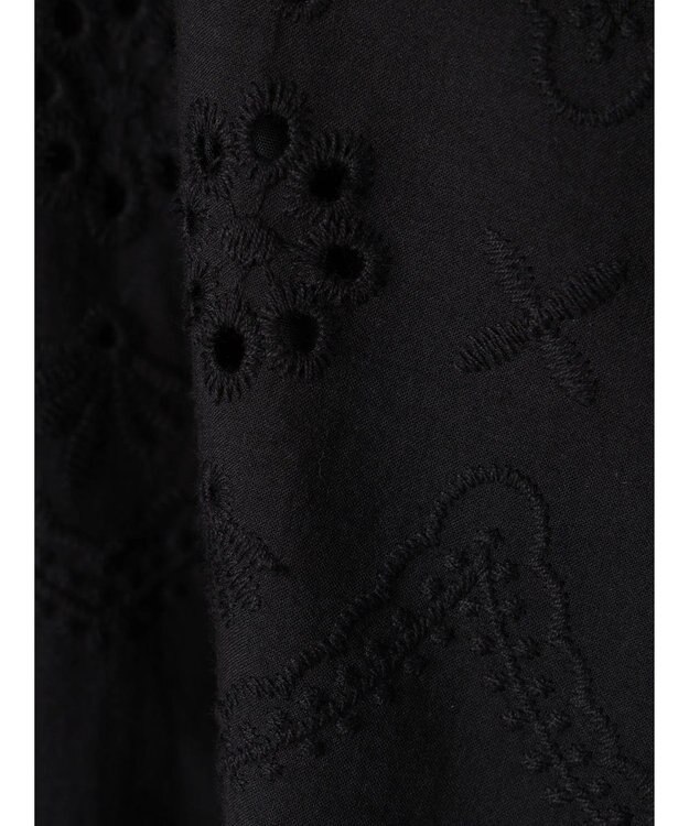 Green Parks ■ＥＳＣＡＲ　ローン刺繍フレアパンツ Black