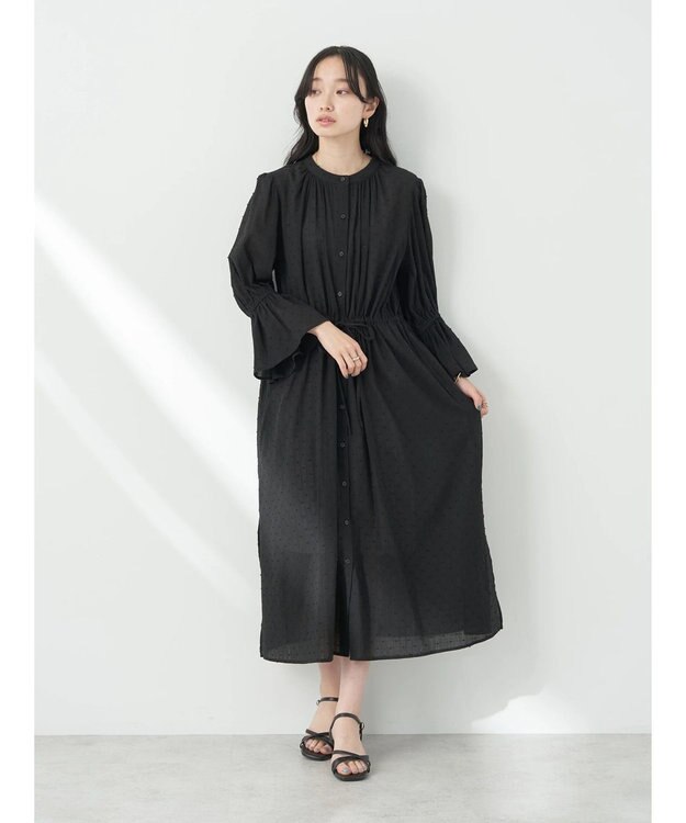 earth music&ecology ドットドビーワンピース Black