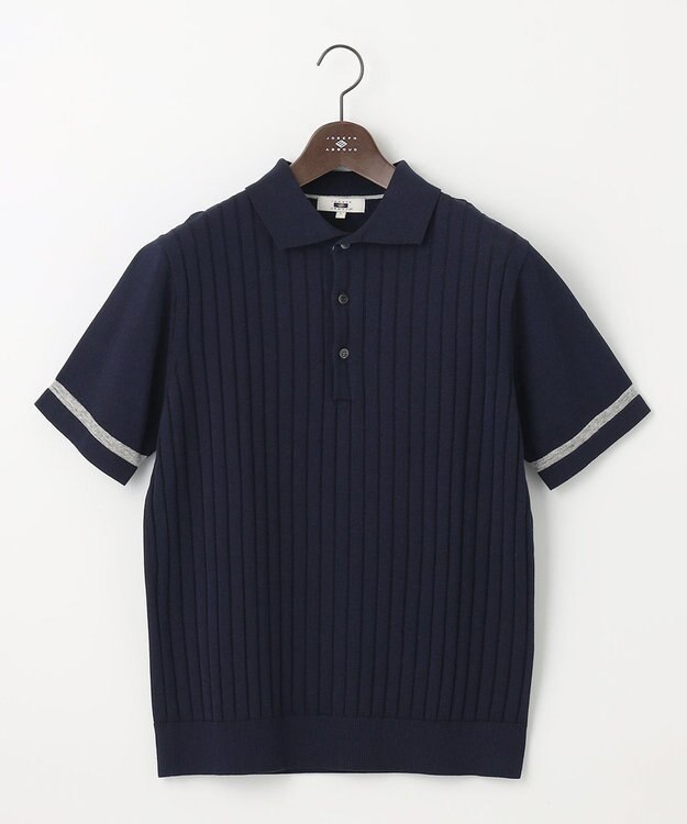 JOSEPH ABBOUD 【キングサイズ・清涼感/ストレッチ/洗える】クールスキン ニット ポロ ネイビー系