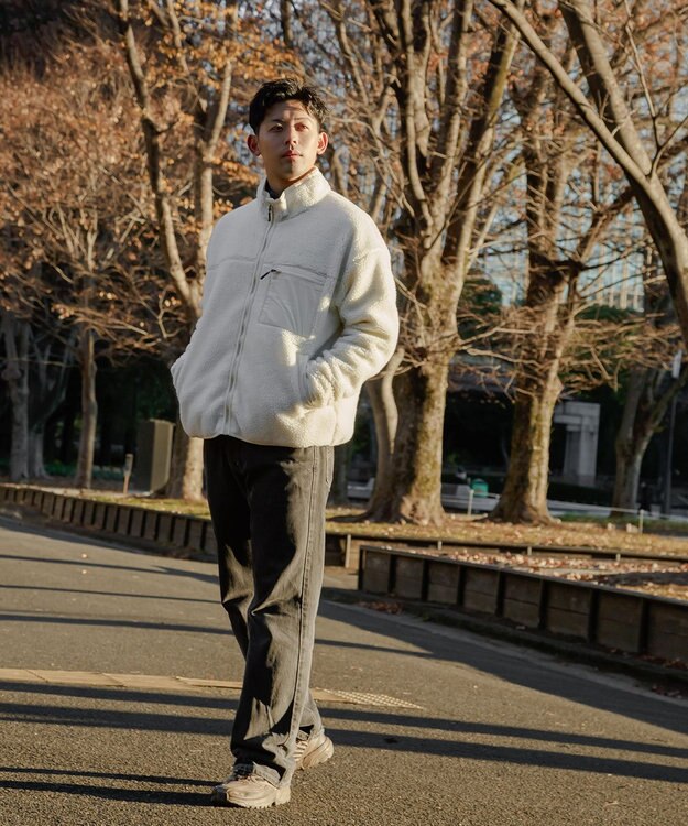 SHARE PARK MENS 【UNISEX】ボアフリースジャケット（L・XLサイズ） ホワイト