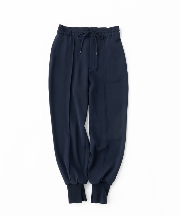 uncrave 【uncrave WHITE】ドレーピーツイル リブパンツ ネイビー