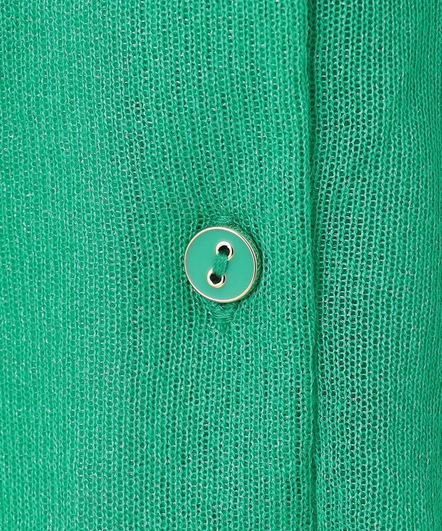 Feroux 【洗える】シアーカラー カーディガン グリーン系