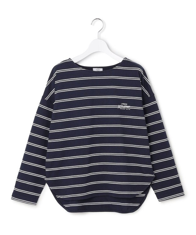 J.PRESS YORK STREET 【WOMEN】ボーダードルマンスリーブ バスクシャツ ネイビー系1