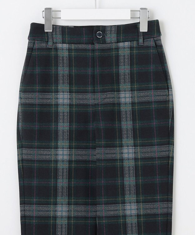 23区GOLF 【WOMEN】チェック柄裏起毛パンツ ダークグリーン系3