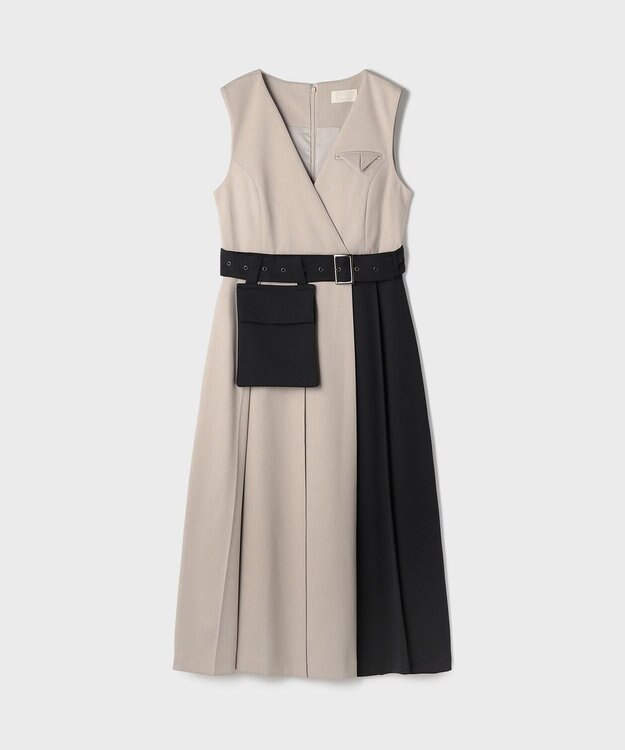 GRACE CONTINENTAL プリーツジャンパースカート ベージュ