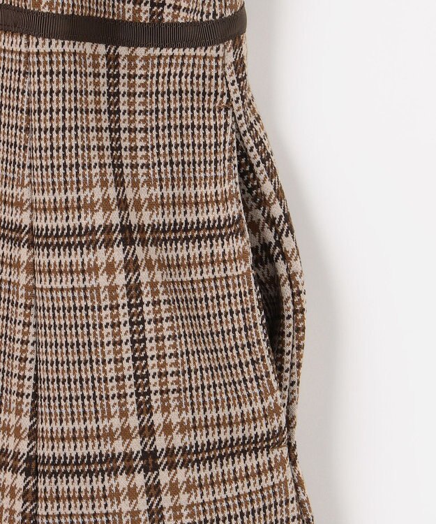 組曲 KIDS 【150-160㎝】レディチェック ワンピース ブラウン