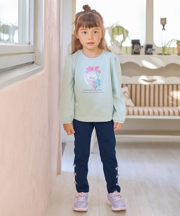 ANY KIDS カット デニム パンツ ネイビー