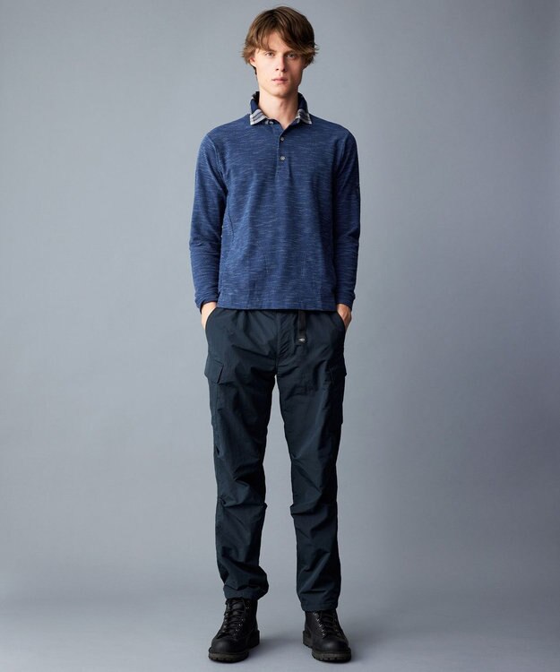 JOSEPH ABBOUD MOUNTAIN 【オーガニックコットン/JAPANファブリック】 スラブカノコ アウトドアポロ ブルー系