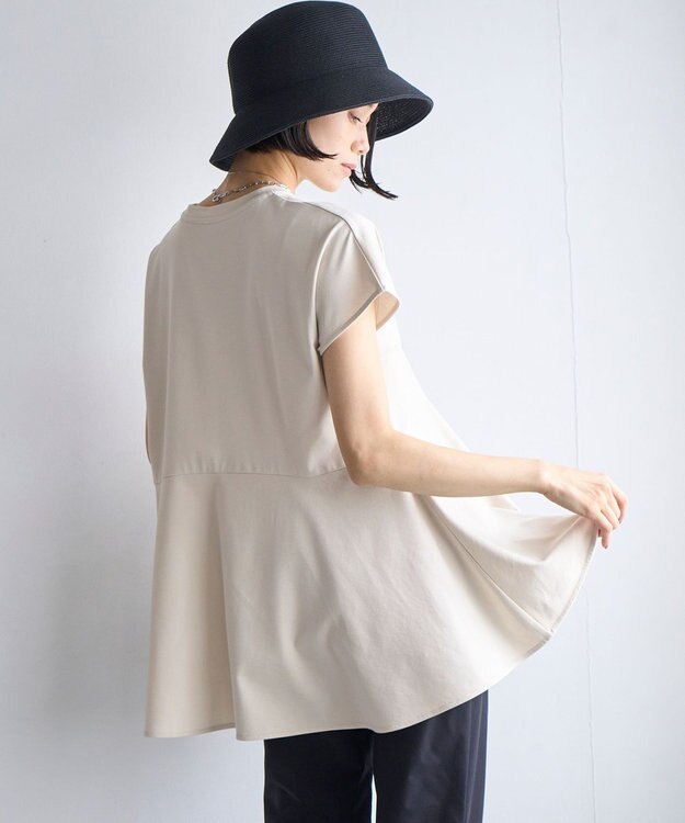 UNFILO BEAUTY FORM ペプラムＴシャツ グレージュ