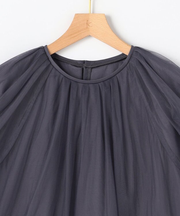 組曲 【先行予約】コットンポンチ チュールレイヤード カットソー グレー系