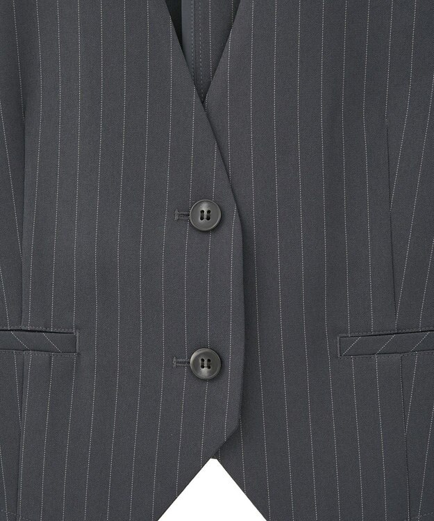 AMERICAN HOLIC ショート丈ベスト Stripe Gray