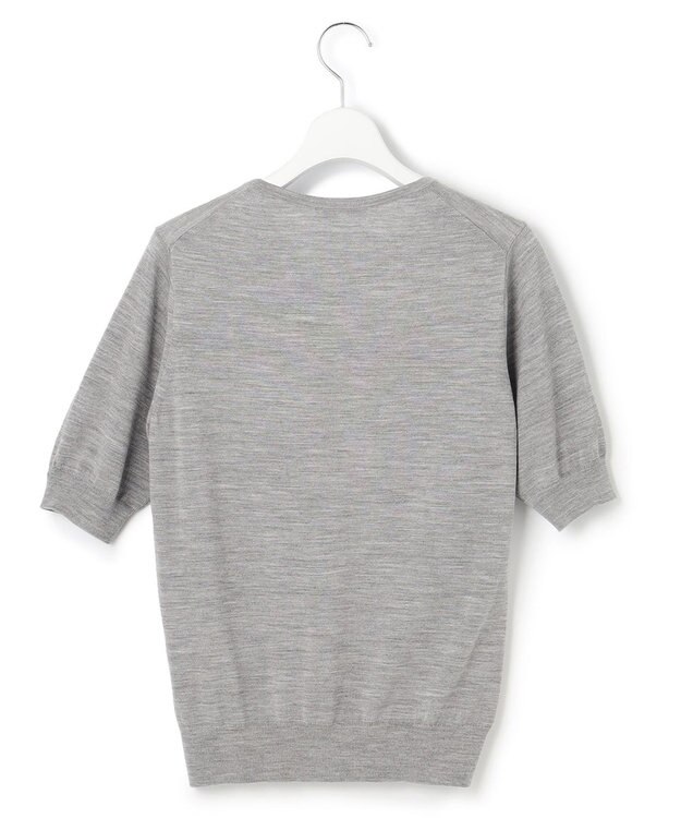 23区 【アンサンブル対応】サステナブルウール 半袖 ニット ライトグレー