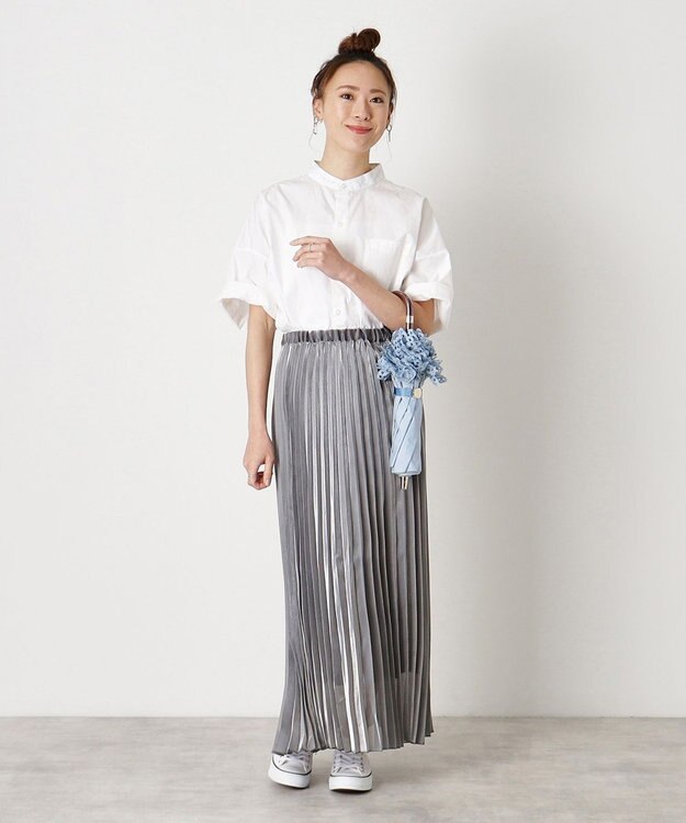 MOONBAT 【遮光/晴雨兼用日傘】POLO RALPH LAUREN（ポロラルフローレン） 折りたたみ日傘 エンブフリル 遮熱 UV スカイブルー