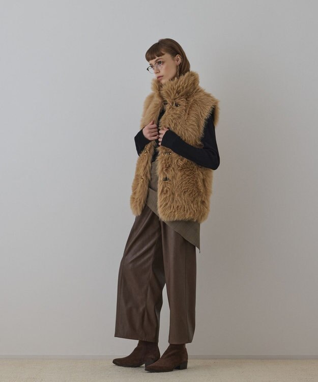 GRACE CONTINENTAL URBANCODE 衿付きジレ キャメル