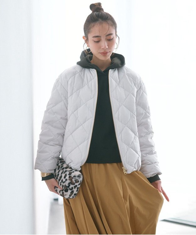 UNFILO 【TAION×UNFILO】キルティングダウン ショート丈ブルゾン アイボリー