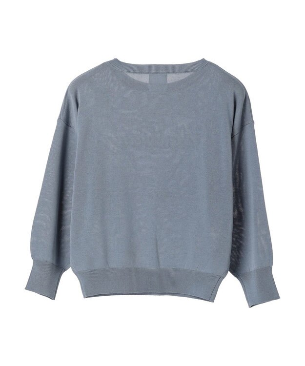 Green Parks さがら刺繍入りニットプルオーバー Sax