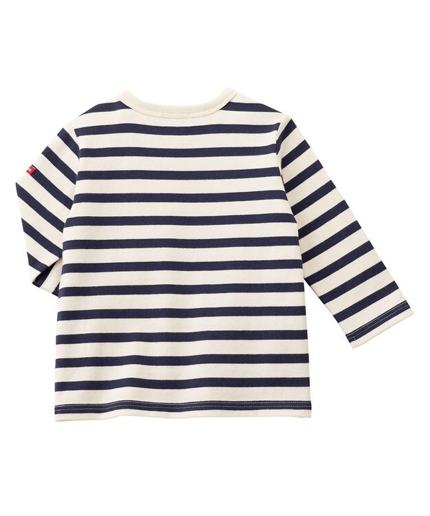 MIKI HOUSE HOT BISCUITS 【80-120cm】 ボーダー 長袖Tシャツ 紺×白