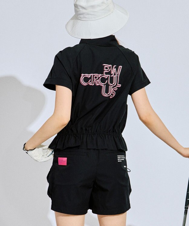 PW CIRCULUS 【WOMEN】ギャザリングシャツ  ゴルフウェア レディース ブラック系