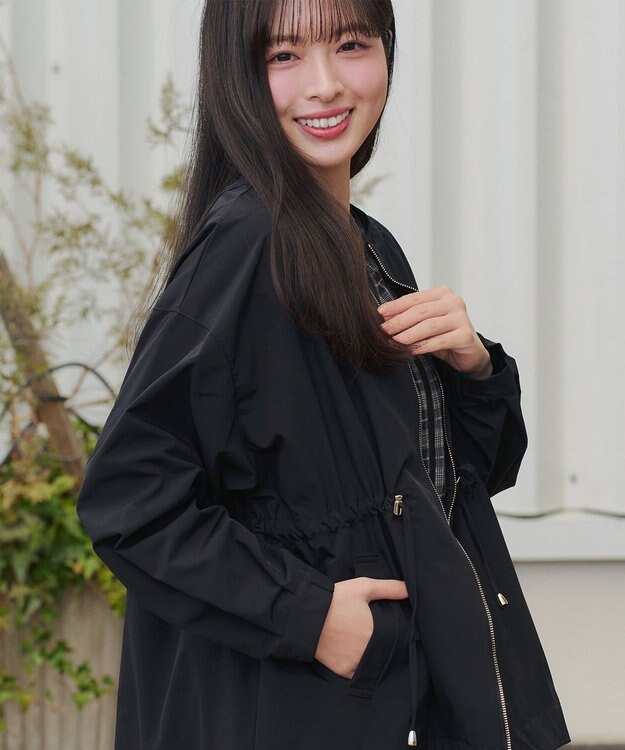 Tiaclasse メモリーノーカラードロストブルゾン ブラック